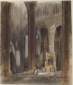 アミアン大聖堂の内部 デヴィッド・ロバーツ Oil Paintings